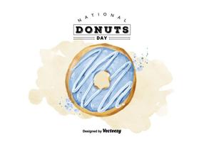 Vecteur d'aquarelle gratuit de National Donuts Day