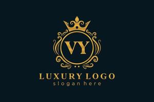 modèle de logo de luxe royal de lettre initiale vy dans l'art vectoriel pour le restaurant, la royauté, la boutique, le café, l'hôtel, l'héraldique, les bijoux, la mode et d'autres illustrations vectorielles.