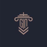 logo monogramme initial gn avec conception de pilier pour image vectorielle de cabinet d'avocats vecteur