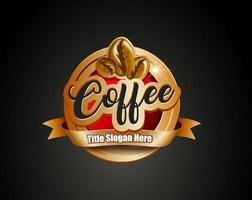 modèle de vecteur d'étiquette de logo de café