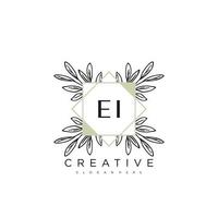 ei lettre initiale fleur logo modèle vecteur art vectoriel premium