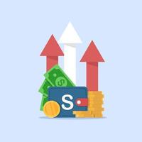 augmentation des revenus des fonds communs de placement, rapport statistique, augmentation de la productivité des entreprises vecteur