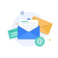 e-mail et messagerie, campagne de marketing par e-mail vecteur