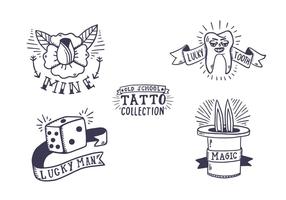 Collection gratuite de tatouage Old School vecteur