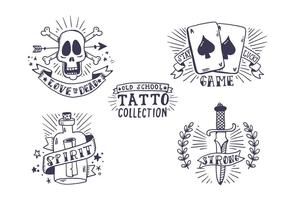 Collection gratuite de tatouage Old School vecteur