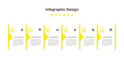 modèle d'infographie d'entreprise abstraite en six étapes vecteur