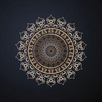 fond islamique de mandala de luxe avec motif arabesque, conception de couverture de carte de mariage de fond oranamental vecteur