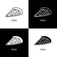 logo de tranche de pizza. illustration de nourriture et de boisson. symbole d'icône de restauration rapide vecteur