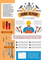affiche de vecteur d'outils de travail de réparation de maison