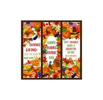 bannière de thanksgiving pour la conception des vacances d'automne vecteur