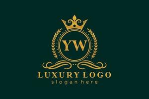 modèle initial de logo de luxe royal de lettre yw dans l'art vectoriel pour le restaurant, la royauté, la boutique, le café, l'hôtel, l'héraldique, les bijoux, la mode et d'autres illustrations vectorielles.