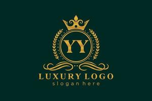 modèle initial de logo de luxe royal de lettre yy dans l'art vectoriel pour le restaurant, la royauté, la boutique, le café, l'hôtel, l'héraldique, les bijoux, la mode et d'autres illustrations vectorielles.