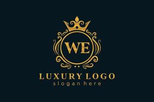 initial nous lettre modèle de logo de luxe royal dans l'art vectoriel pour le restaurant, la royauté, la boutique, le café, l'hôtel, l'héraldique, les bijoux, la mode et d'autres illustrations vectorielles.