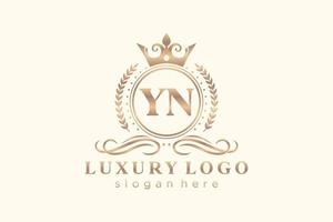 modèle de logo de luxe royal lettre initiale yn dans l'art vectoriel pour le restaurant, la royauté, la boutique, le café, l'hôtel, l'héraldique, les bijoux, la mode et d'autres illustrations vectorielles.