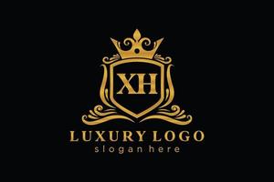 modèle initial de logo xh lettre luxe royal en art vectoriel pour restaurant, royauté, boutique, café, hôtel, héraldique, bijoux, mode et autres illustrations vectorielles.