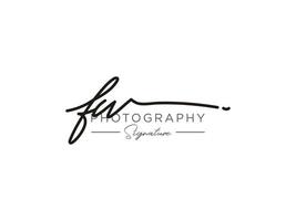 lettre fw signature logo template vecteur