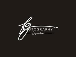 lettre fg signature logo template vecteur