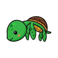 mignon petit dessin animé de tortue nageant vecteur