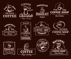 ensemble d'étiquettes de tasse à café pour la conception de cafés et de magasins vecteur