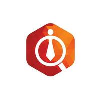 vecteur de conception de logo de travail. icône de recherche d'emploi avec loupe, choisissez le symbole de personnes à embaucher. logo de l'emploi ou de l'employé