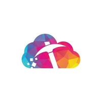 création de logo de concept de forme de nuage minier. modèle de conception de logo de l'industrie minière. vecteur