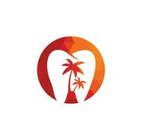 création de logo de dentisterie de clinique dentaire. logo dentaire avec le concept d'île tropicale. vecteur