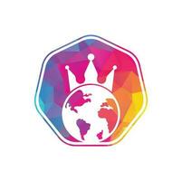 création de logo vectoriel planète roi. conception d'icône de logo de roi de globe.