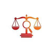 trouver le modèle de vecteur de logo de justice, concepts de conception de logo de cabinet d'avocats créatifs. logo du cabinet d'avocats à la loupe