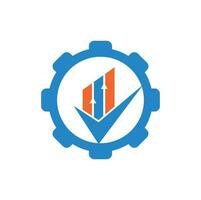 vérifier le vecteur d'icône de logo de forme d'engrenage financier. logo de finance créative et modèle d'icône. marque graphique et logo graphique