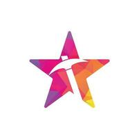 création de logo de concept de forme d'étoile minière. modèle de conception de logo de l'industrie minière. vecteur