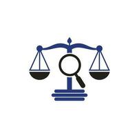 trouver le modèle vectoriel de logo de coeur de justice, concepts de conception de logo de cabinet d'avocats créatifs. logo du cabinet d'avocats à la loupe