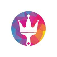création de logo vectoriel peinture roi. icône de couronne et de pinceau.