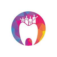 concept de logo icône finances dentiste. modèle de conception de logo vectoriel stat dentaire.