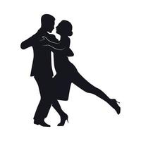 silhouettes de danseurs de tango vecteur