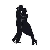 silhouettes de danseurs de tango vecteur