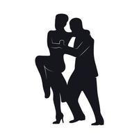 silhouettes de danseurs de tango vecteur