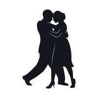 silhouettes de danseurs de tango vecteur