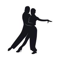 silhouettes de danseurs de tango vecteur