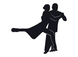 silhouettes de danseurs de tango vecteur