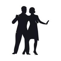 silhouettes de danseurs de tango vecteur