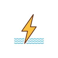 icône moderne de l'énergie hydroélectrique de l'eau - signe vectoriel de l'énergie hydroélectrique