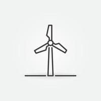 icône de contour d'énergie éolienne - signe d'éolienne de vecteur