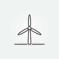 icône linéaire de l'éolienne. symbole de plan d'énergie éolienne de vecteur