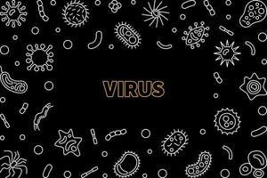 vecteur virus vecteur concept contour illustration ou cadre