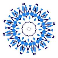 ornement ethnique mandala motifs géométriques de couleur bleue vecteur