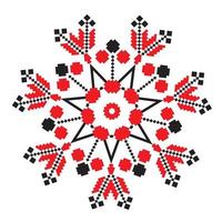 ornement ethnique mandala motifs géométriques de couleur rouge vecteur