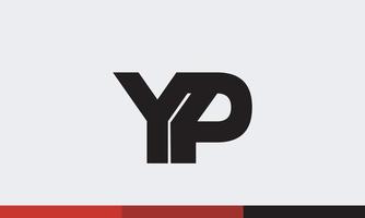 alphabet lettres initiales monogramme logo yp, py, y et p vecteur