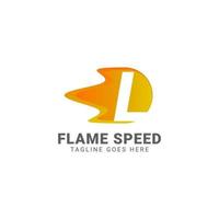 création de logo vectoriel lettre l vitesse de la flamme