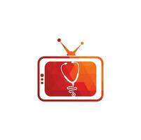 création de logo de médecin tv. modèle d'icône de logo stéthoscope tv. vecteur