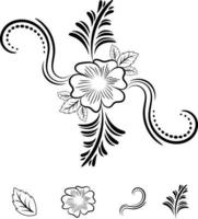 éléments floraux pour la conception de motifs vecteur